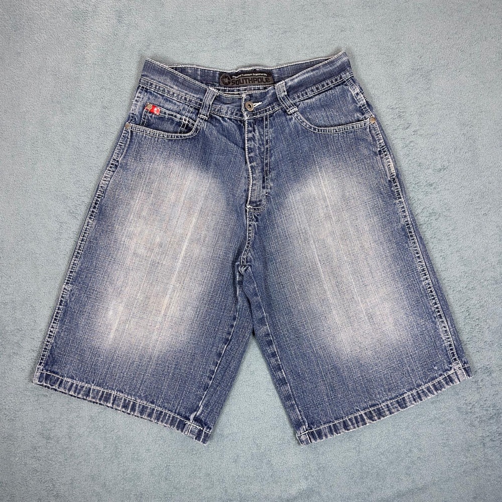 Southpole Denim Shorts Baggy Fit Y2K Skater Style Blue Wash Men's Size‎ 29